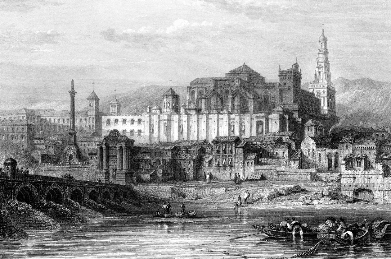 Stor moské og inkvisitionens fangehul, Cordoba, Spanien, 1800-tallet. af Thomas Higham