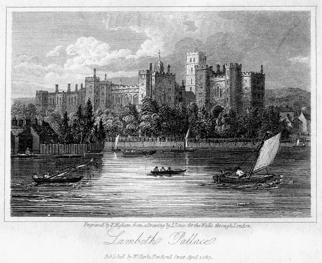 Lambeth Palace, London, 1817. af Thomas Higham