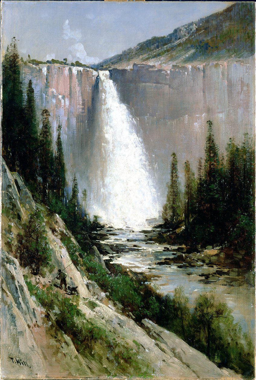 Bridal Veil Falls, Yosemite af Thomas Hill
