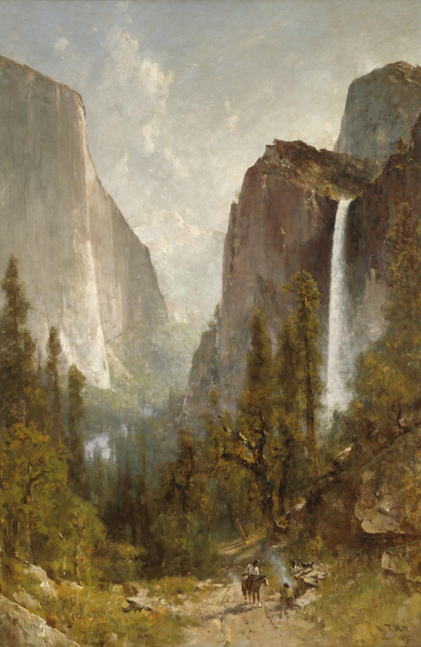 Bridal Veil Falls, Yosemite Valley af Thomas Hill