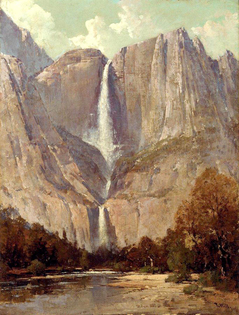 Bridalveil Fall, Yosemite af Thomas Hill