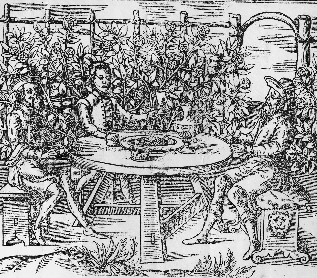 Afslapning i en lysthus, 1577 af Thomas Hill