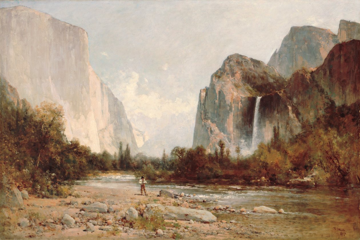 Yosemite, vandfaldet Bridal Veil Falls af Thomas Hill
