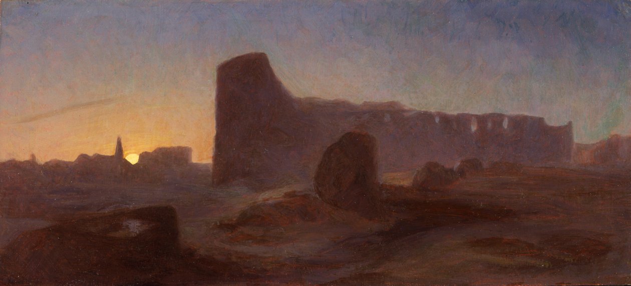 Udsigt over det romerske Colosseum ved solnedgang, Italien af Thomas Hiram Hotchkiss