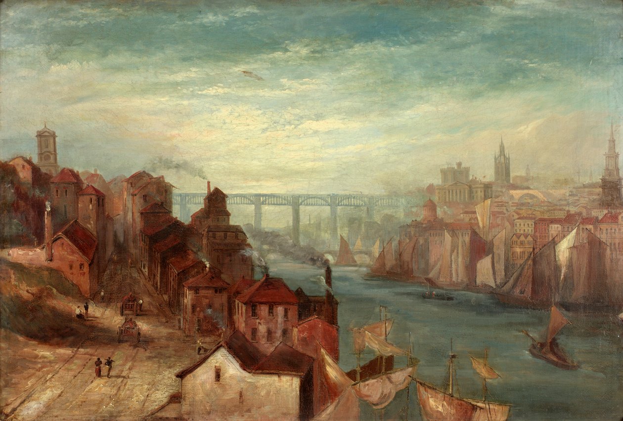 Newcastle upon Tyne fra Gateshead, ca. 1880 af Thomas Hodgson Liddell