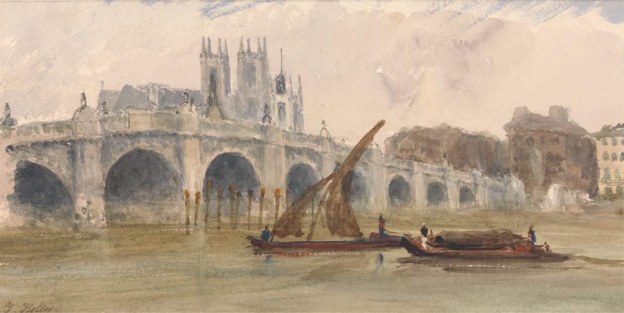 Westminster Bridge og klosteret af Thomas Hollis