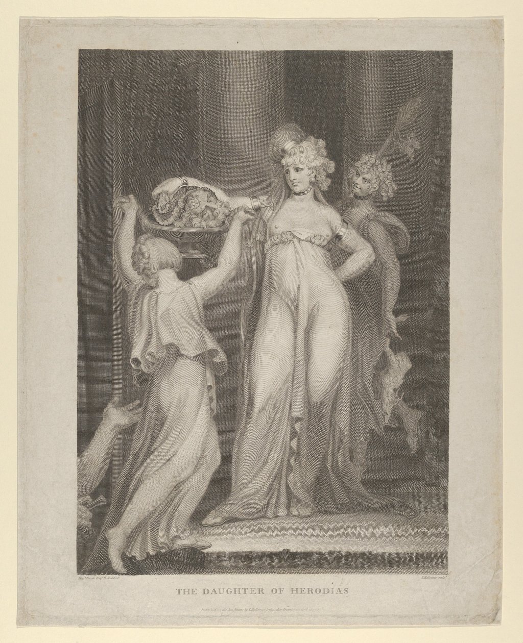 Herodias Salomes datter modtager Johannes Døberens hoved, Matthæus 14:10-11..., 1798. af Thomas Holloway