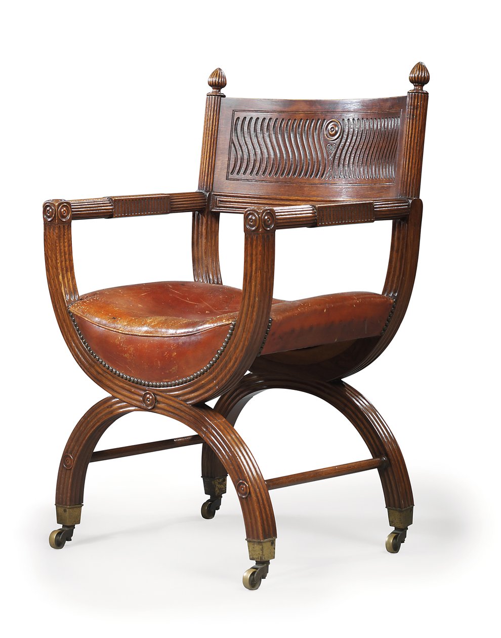 Sen viktoriansk mahogni X-Frame lænestol, tilskrevet Marsh, Jones & Cribb, efter et design af Thomas Hope, ca. 1880 (mahogni) af Thomas Hope