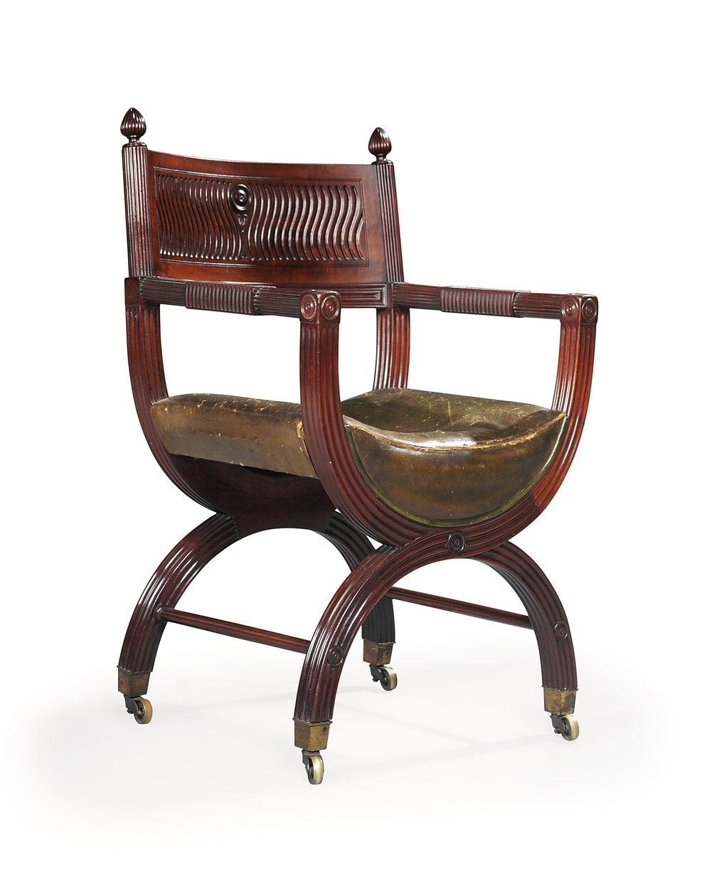Sen viktoriansk mahogni X-Frame lænestol, tilskrevet Marsh, Jones & Cribb, efter et design af Thomas Hope, ca. 1880 (mahogni) af Thomas Hope