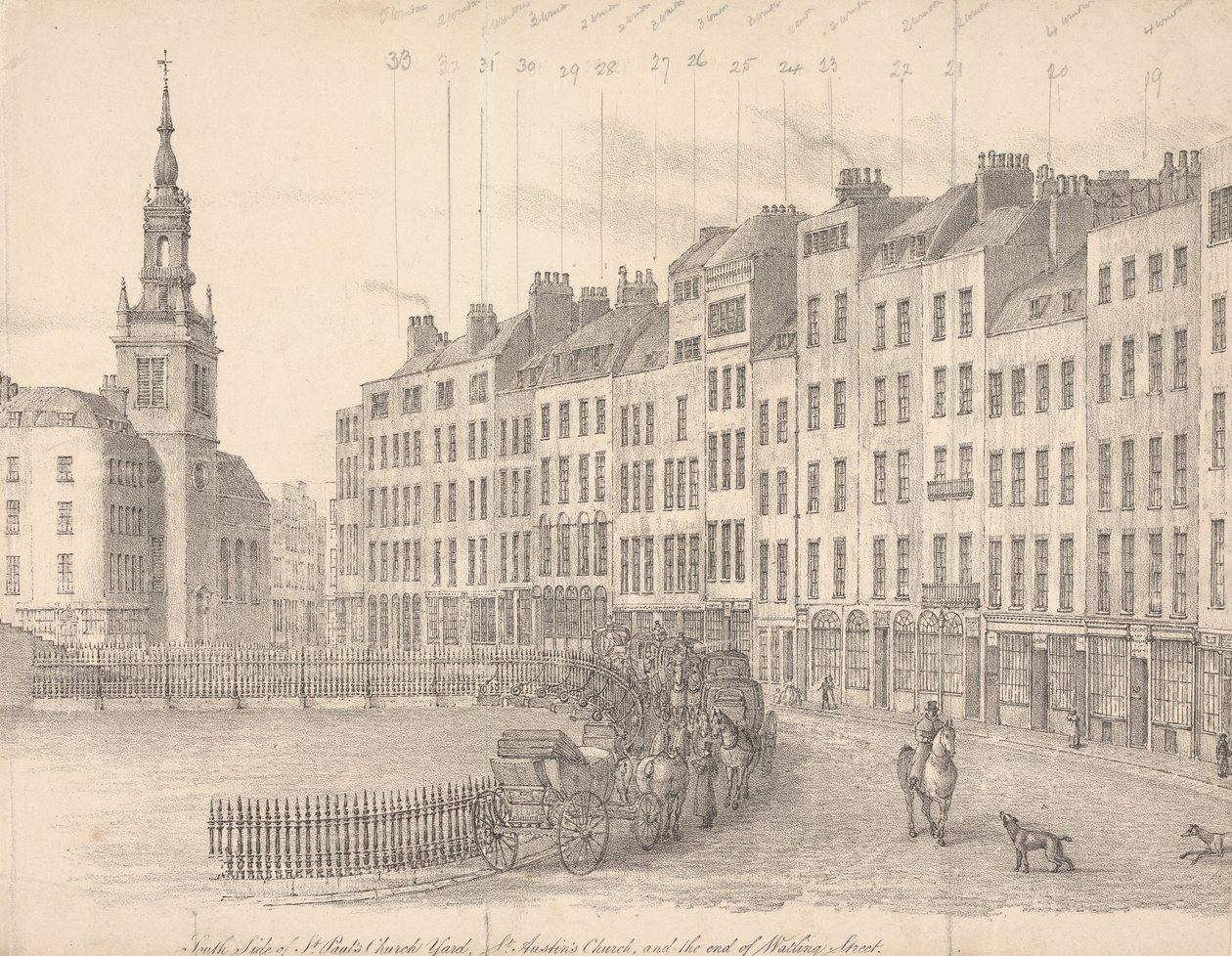 Sydsiden af St. Pauls Kirkegård af Thomas Horner