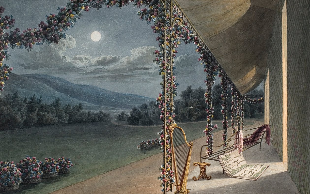 Rheola, scene fra tegnestuen (akvarel og blyant på papir) af Thomas Hornor