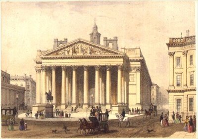 The Royal Exchange, indgraveret af Charles-Claude Bachelier (fl.1830-60), pub. 1854 af E. Gambart & Co. (litografi) af Thomas Hosmer (after) Shepherd