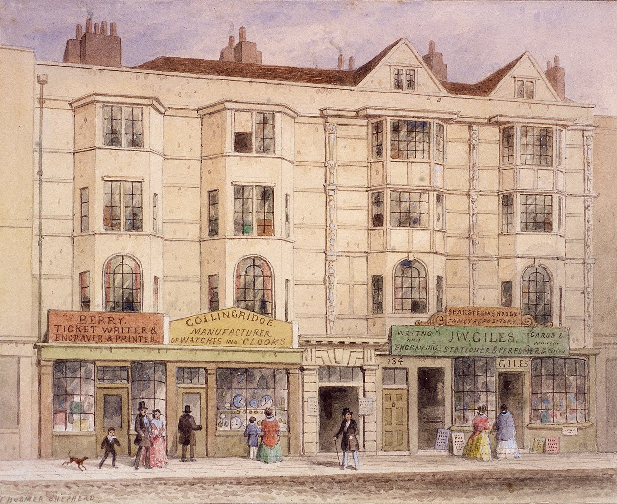 Aldersgate Street, London, 1851 af Thomas Hosmer Shepherd