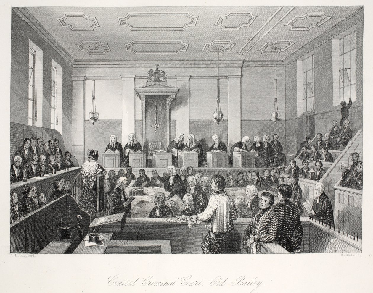 Central Criminal Court ved Old Bailey, fra pubben 