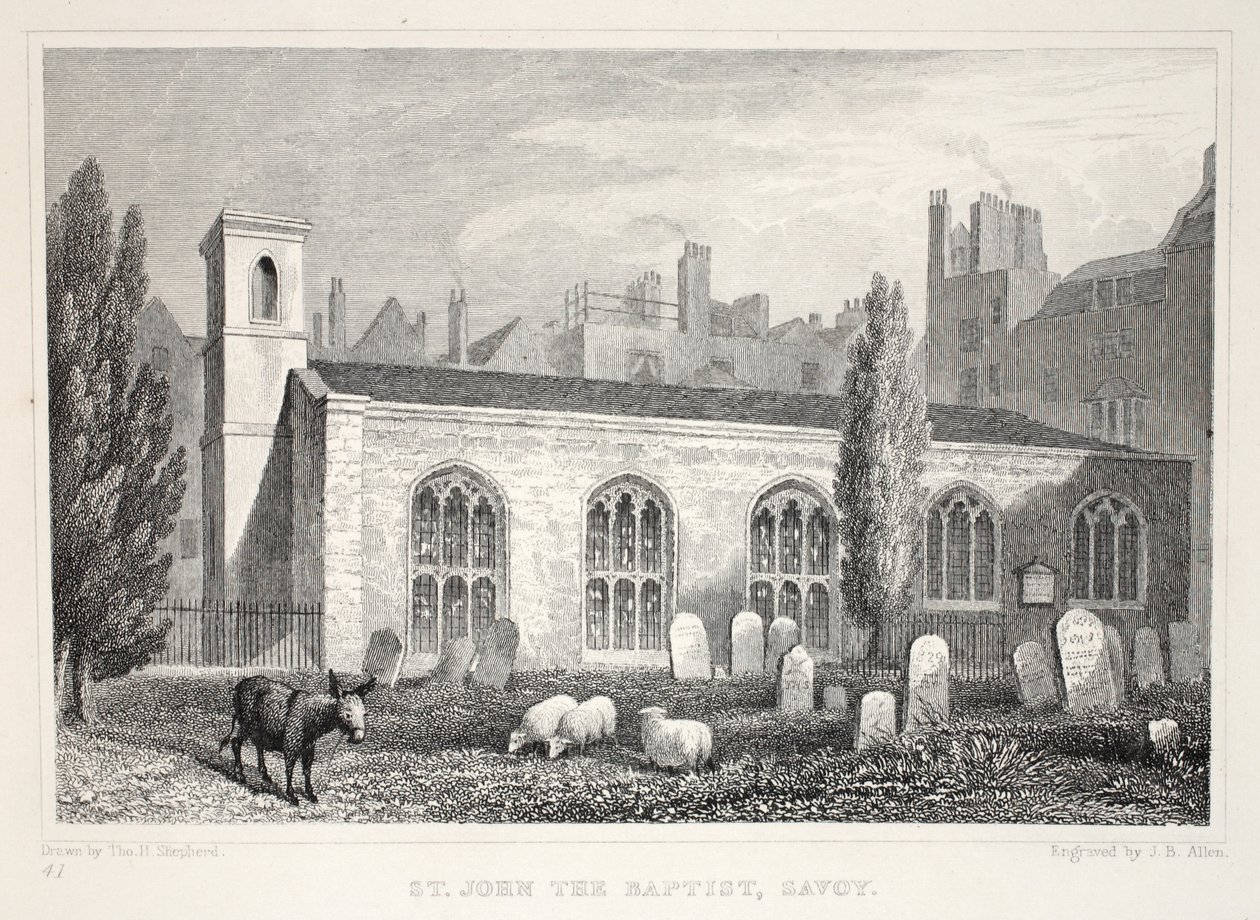 Johannes Døberens kirke, Savoy, fra pubben 