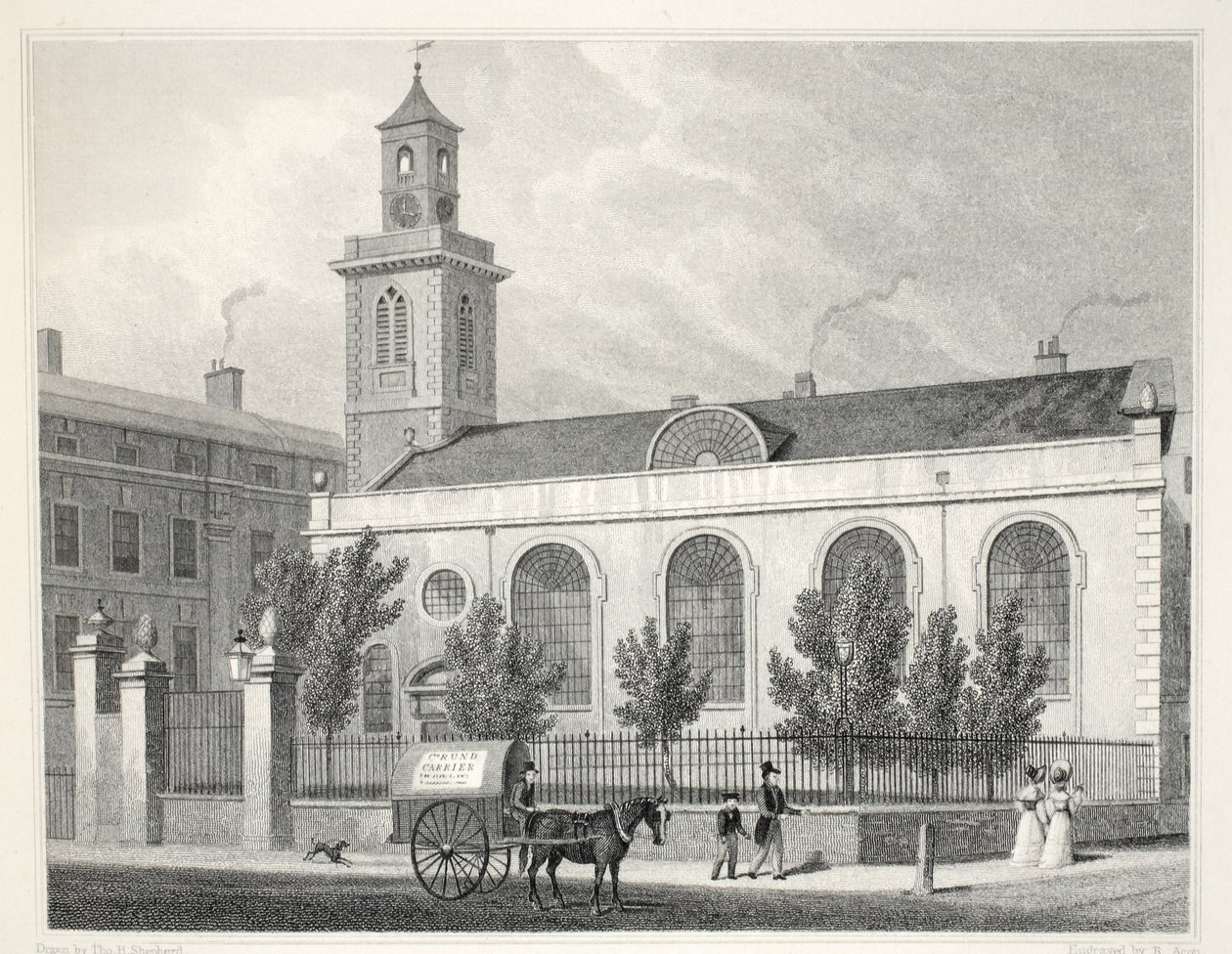 Church of St Mary, Aldermanbury, fra pubben 