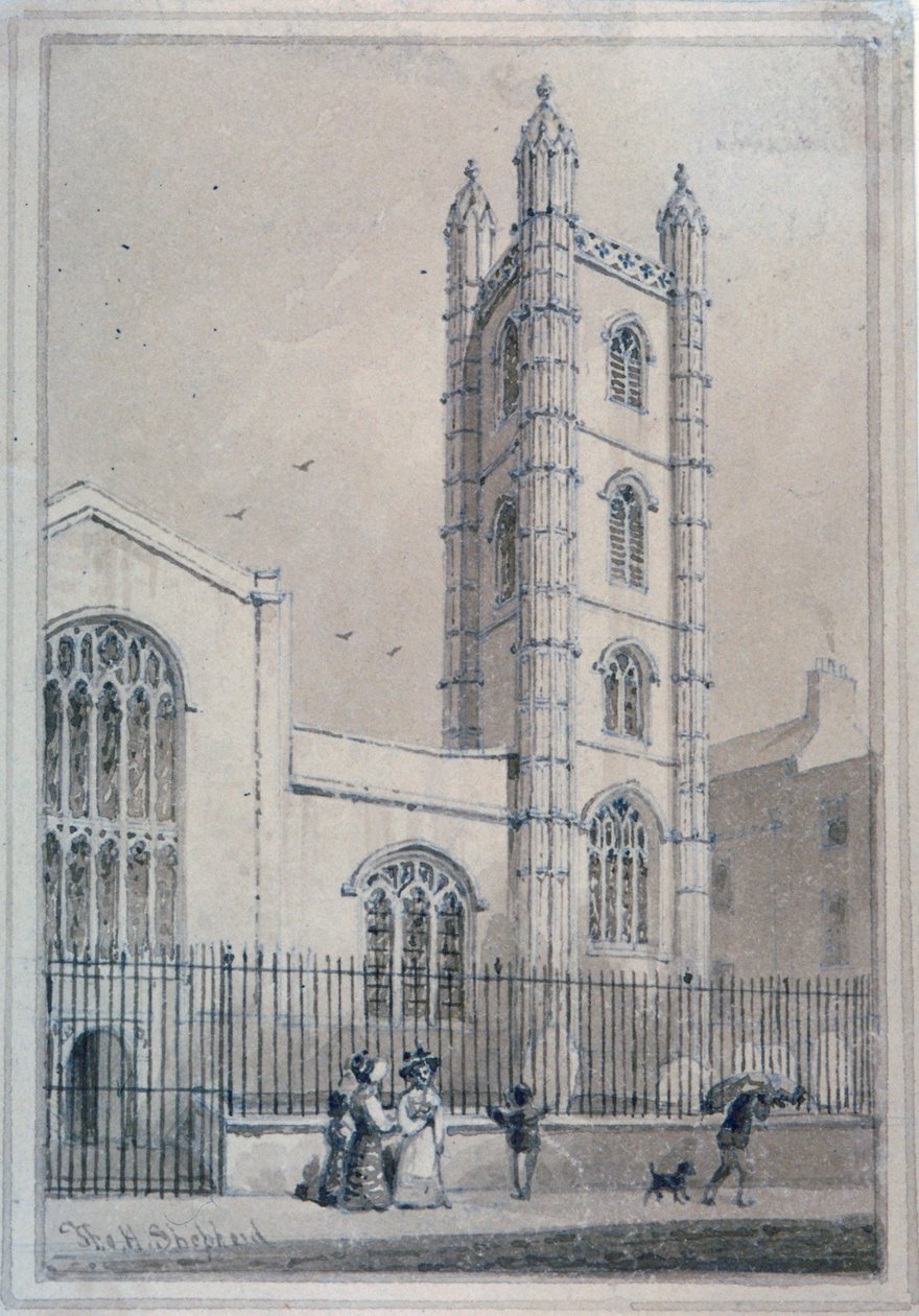 Church of St Mary Aldermary, City of London, 1830 af Thomas Hosmer Shepherd