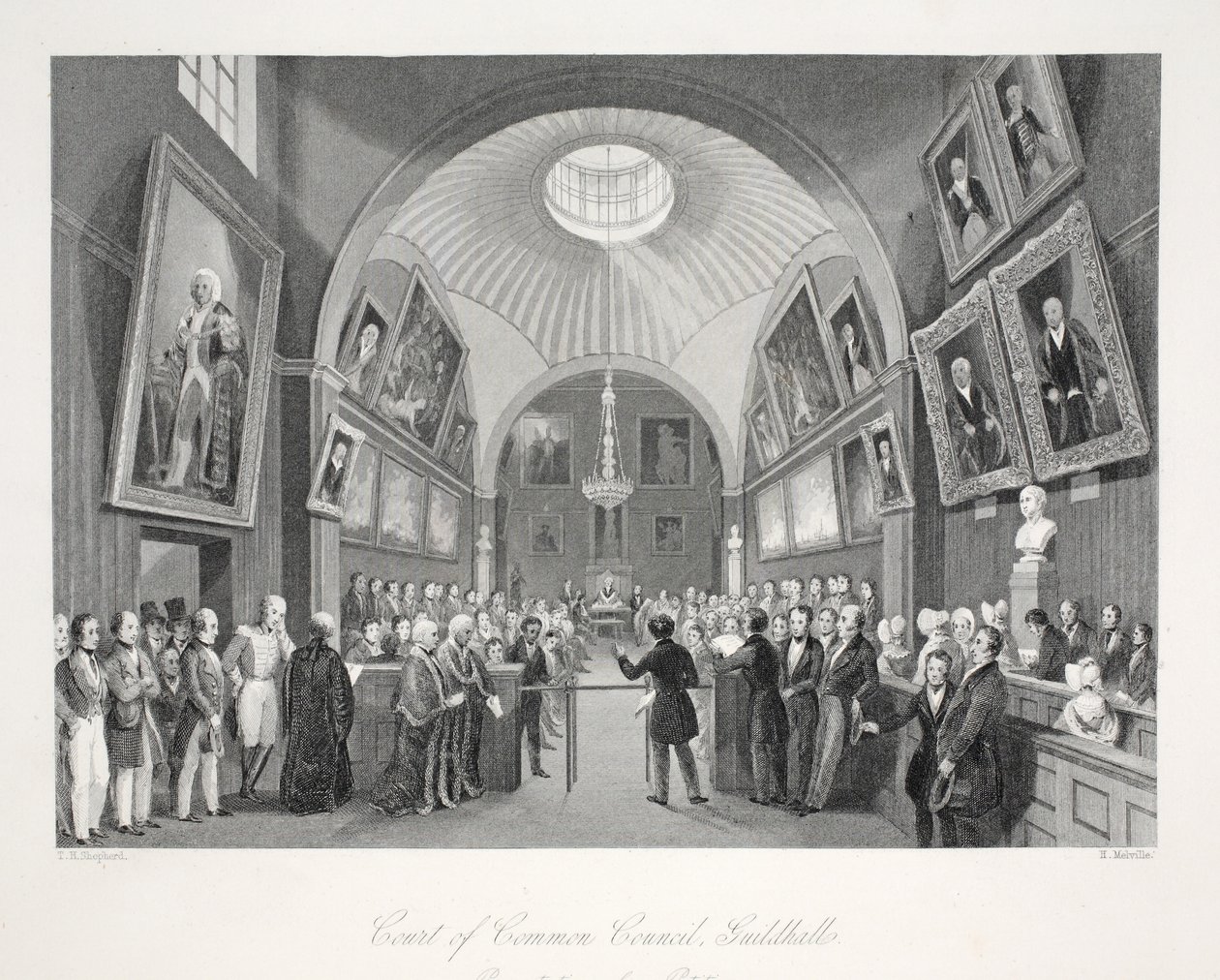 Court of Common Council, Guildhall, fra pubben 