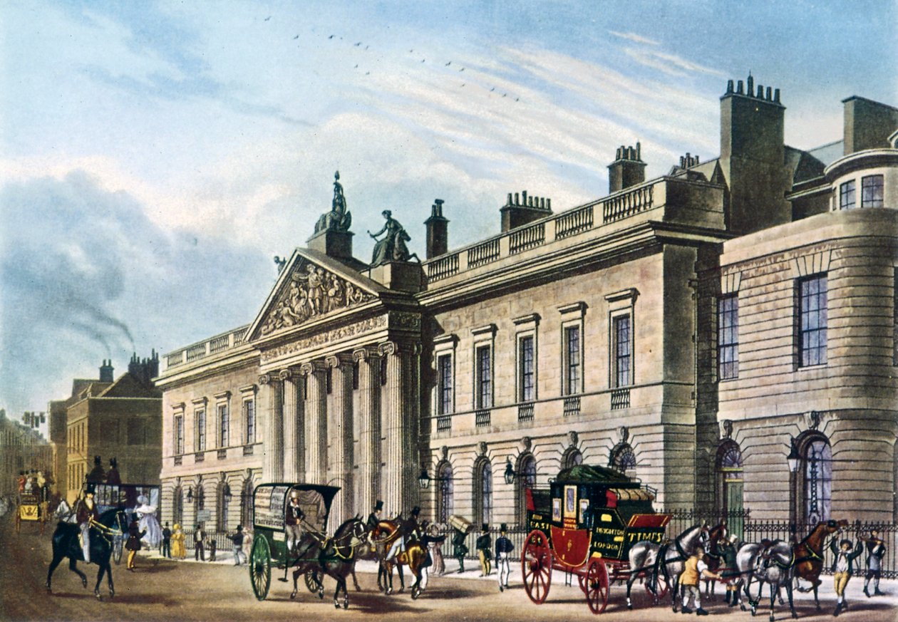 East India House, London, 1817 af Thomas Hosmer Shepherd