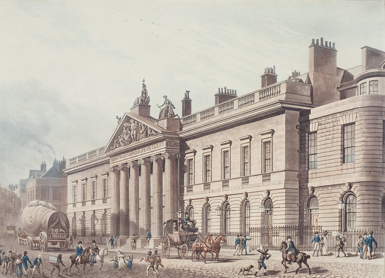 East India House, indgraveret af Joseph Constantine Stadler (fl.1780-1812), pub. af Ackermanns 