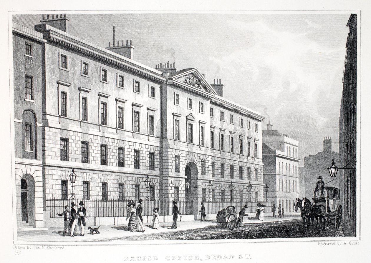 Excise Office, Broad Street, fra pubben 