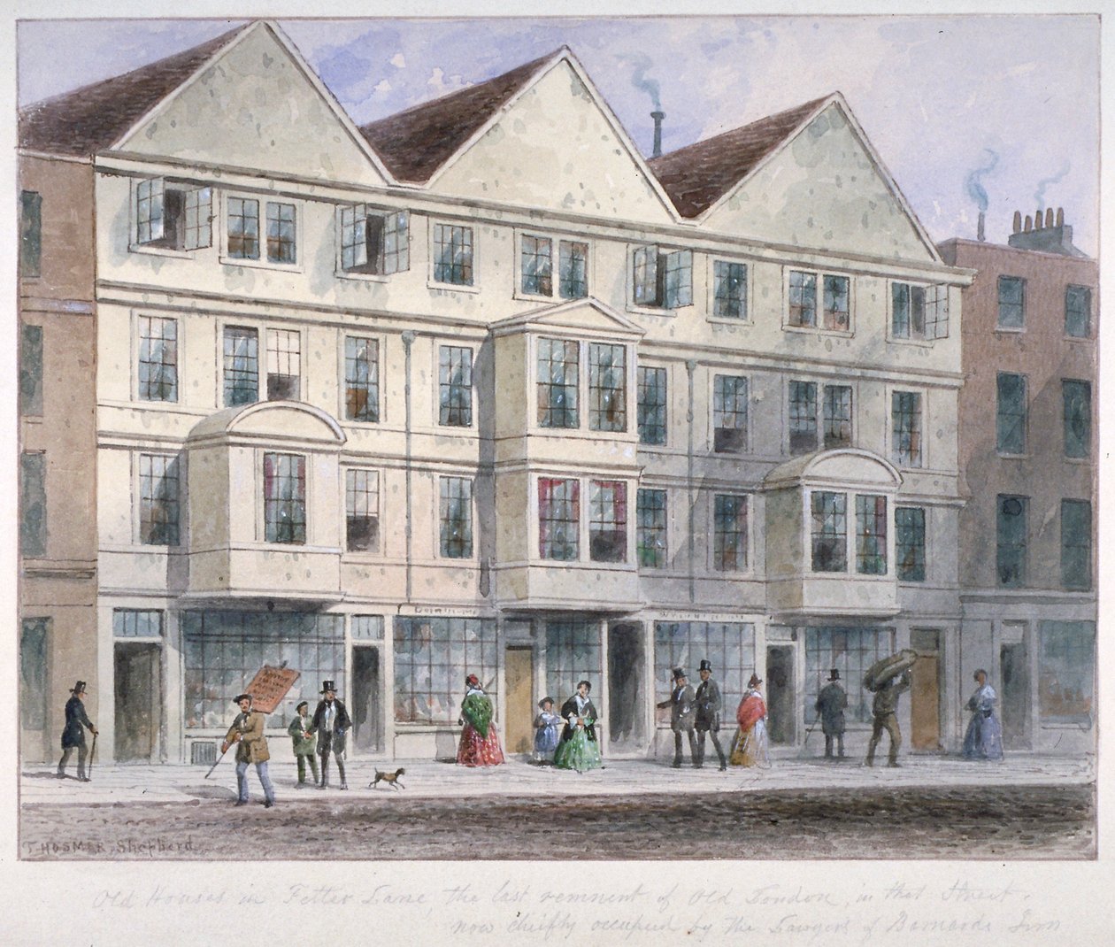Fetter Lane, City of London, 1855 af Thomas Hosmer Shepherd