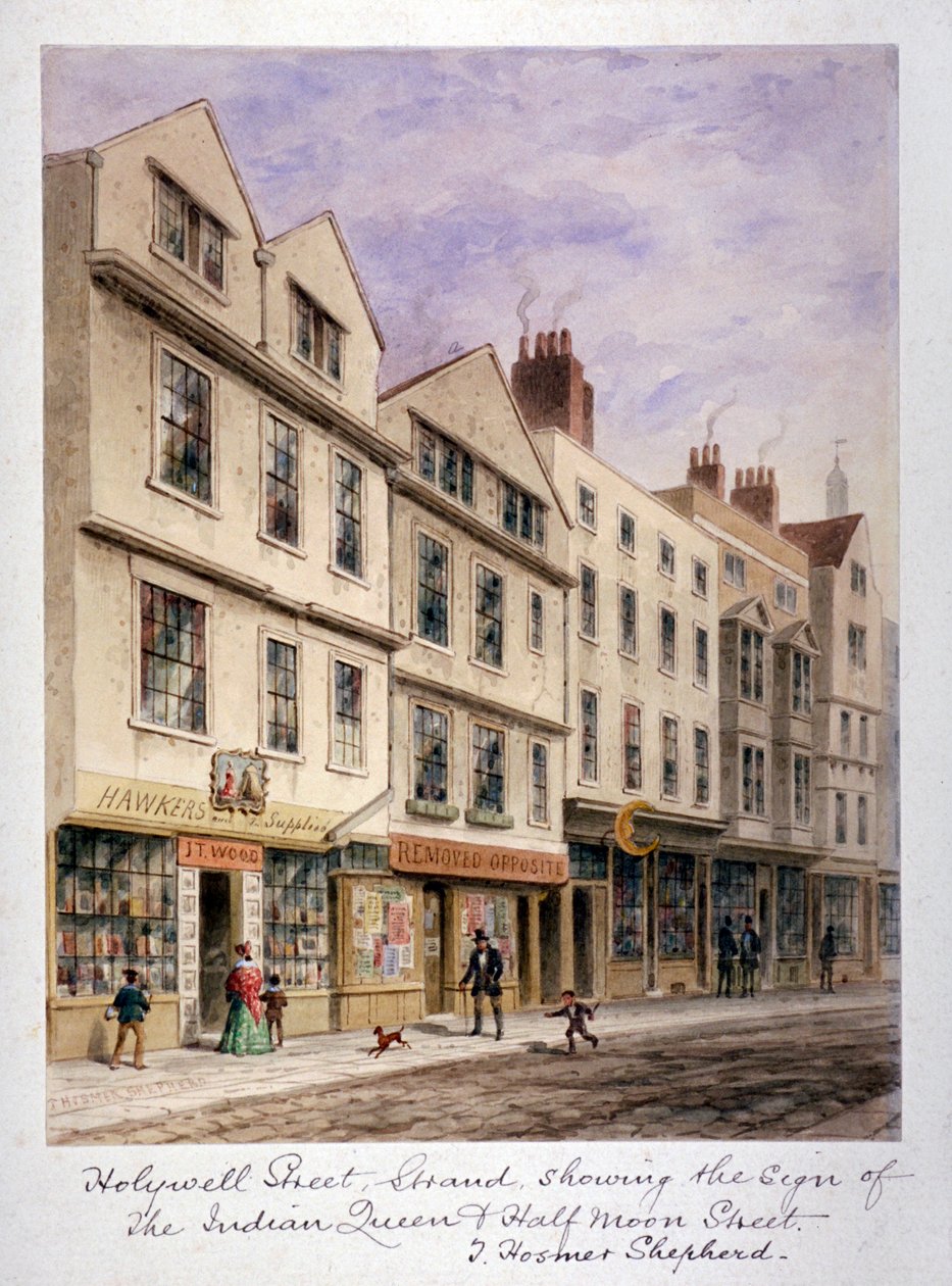 Holywell Street, Westminster, London, c1853 af Thomas Hosmer Shepherd