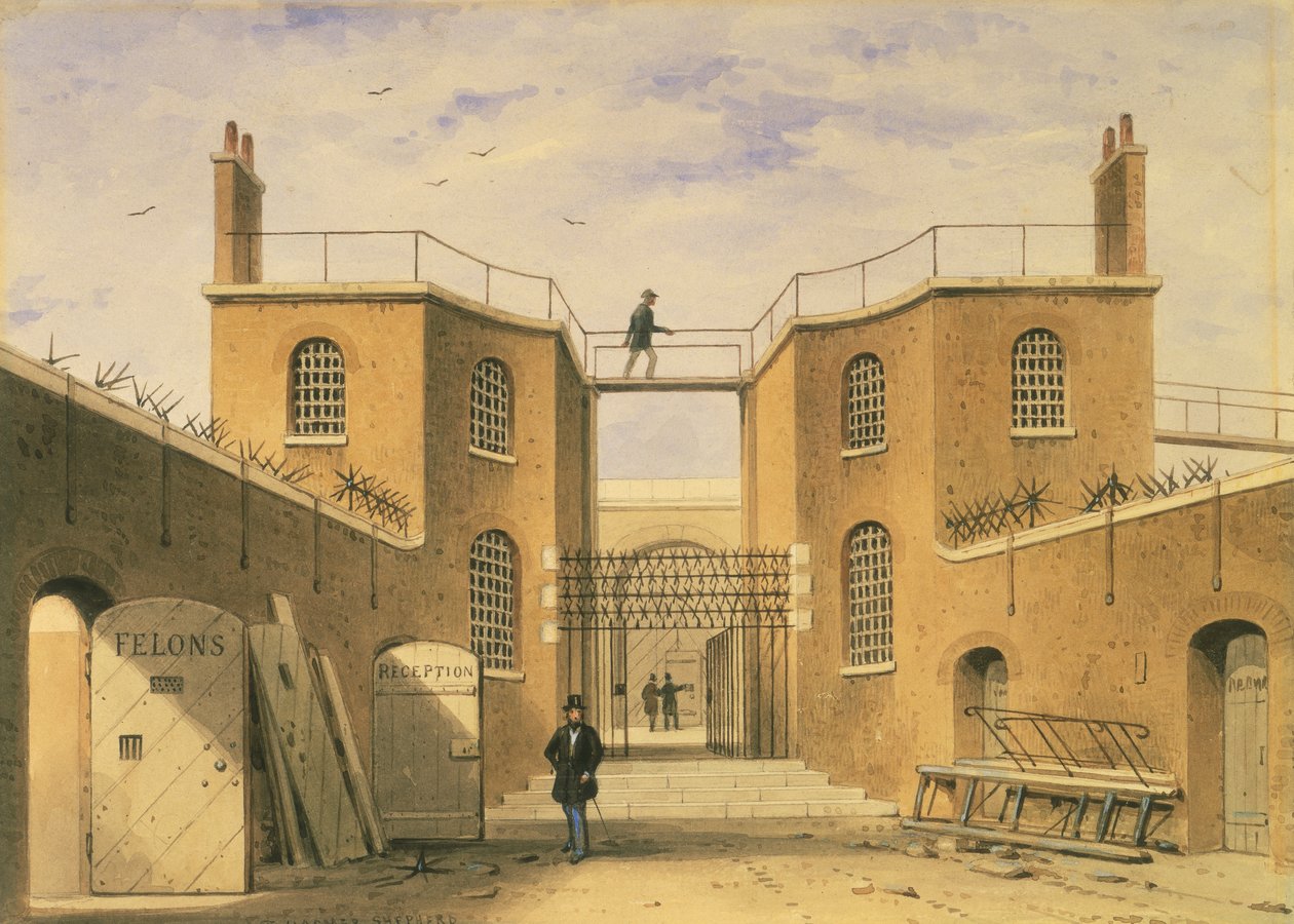 Rettelseshuset, Clerkenwell, London, c1850 af Thomas Hosmer Shepherd