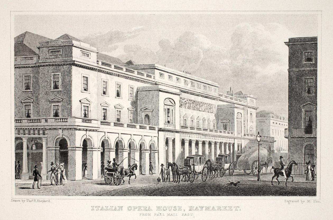 Italian Opera House, Haymarket, fra pubben 
