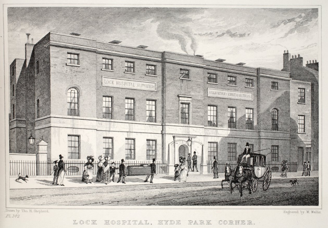 Lock Hospital, Hyde Park Corner, fra pubben 