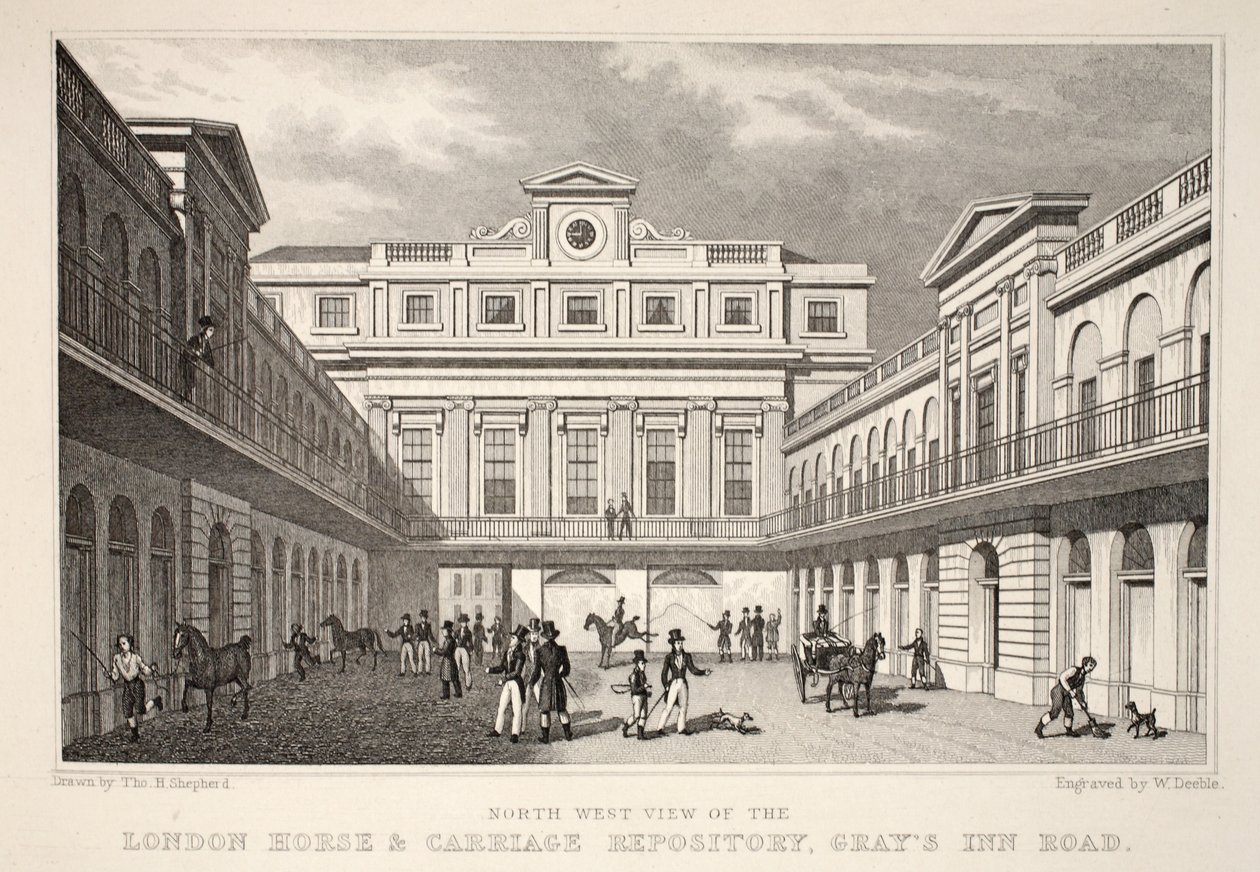 N.V. Udsigt over London Horse and Carriage Repository, Gray