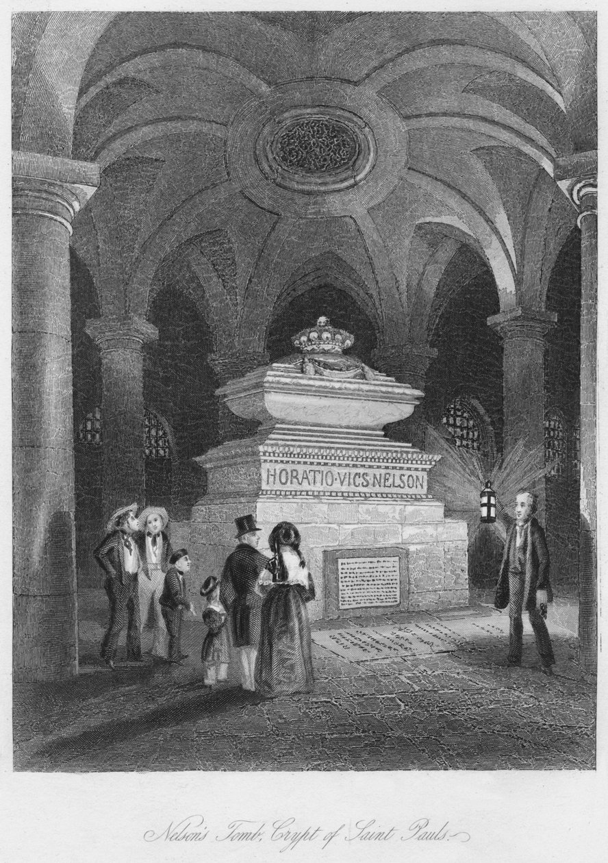 Nelsons grav, Crypt of Saint Pauls, c1841 af Thomas Hosmer Shepherd