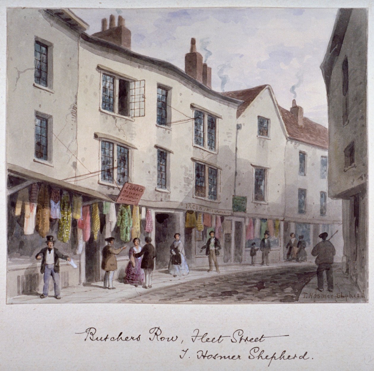 Sandsynligvis en udsigt over Holywell Street, Westminster, London, c1850 af Thomas Hosmer Shepherd