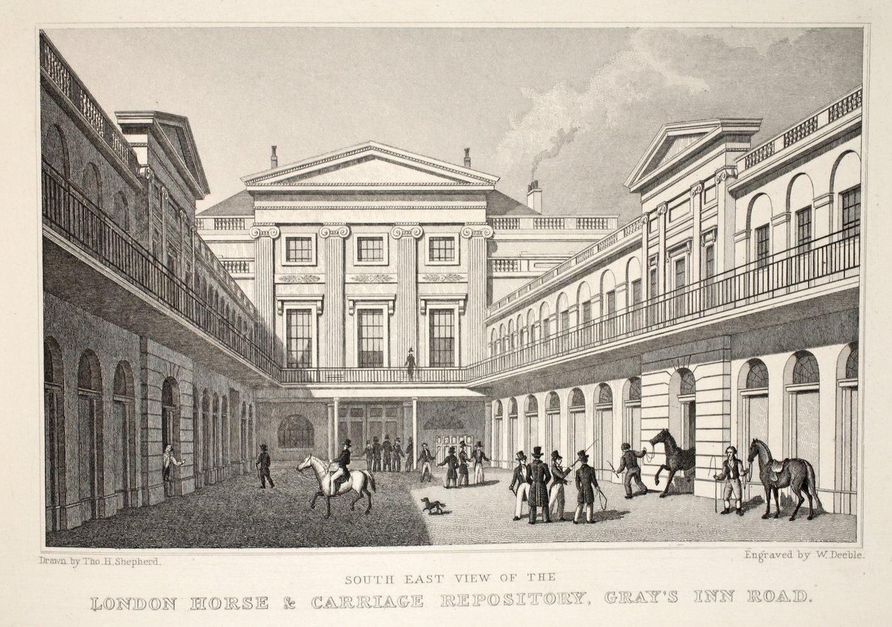 S.E. Udsigt over London Horse and Carriage Repository, Gray
