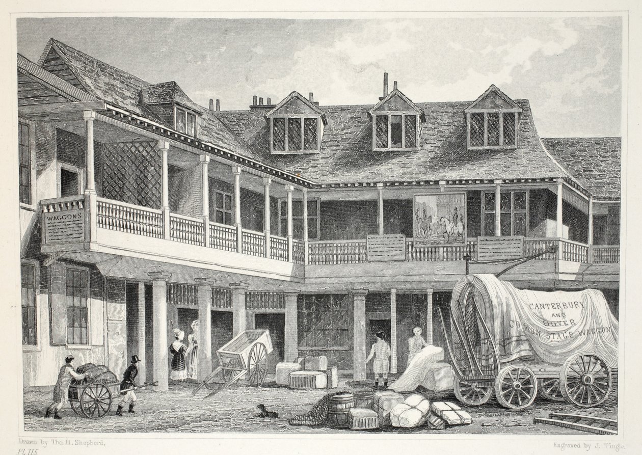 Talbot Inn, Southwark, fra pubben 