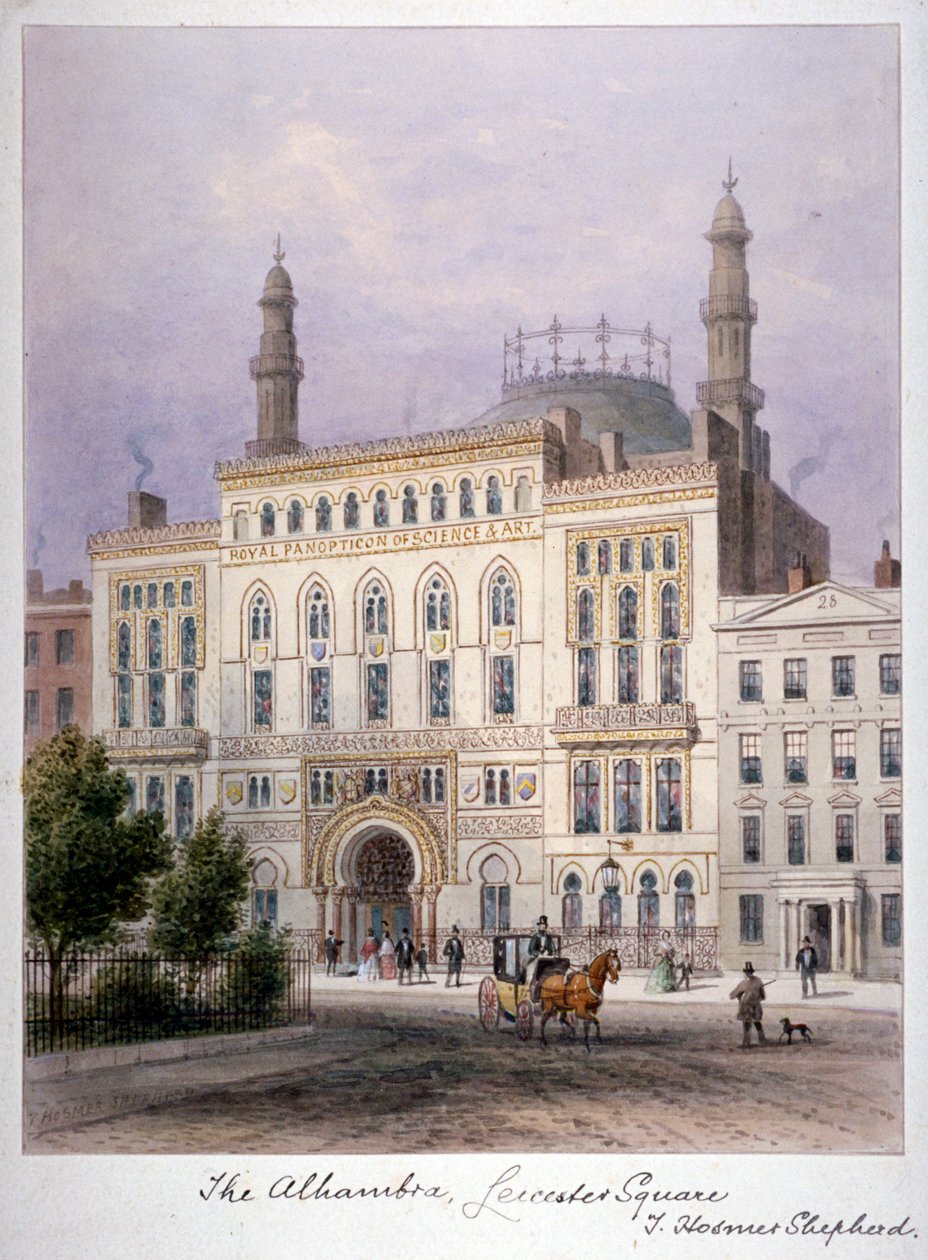 Alhambra, Leicester Square, Westminster, London, c1858 af Thomas Hosmer Shepherd