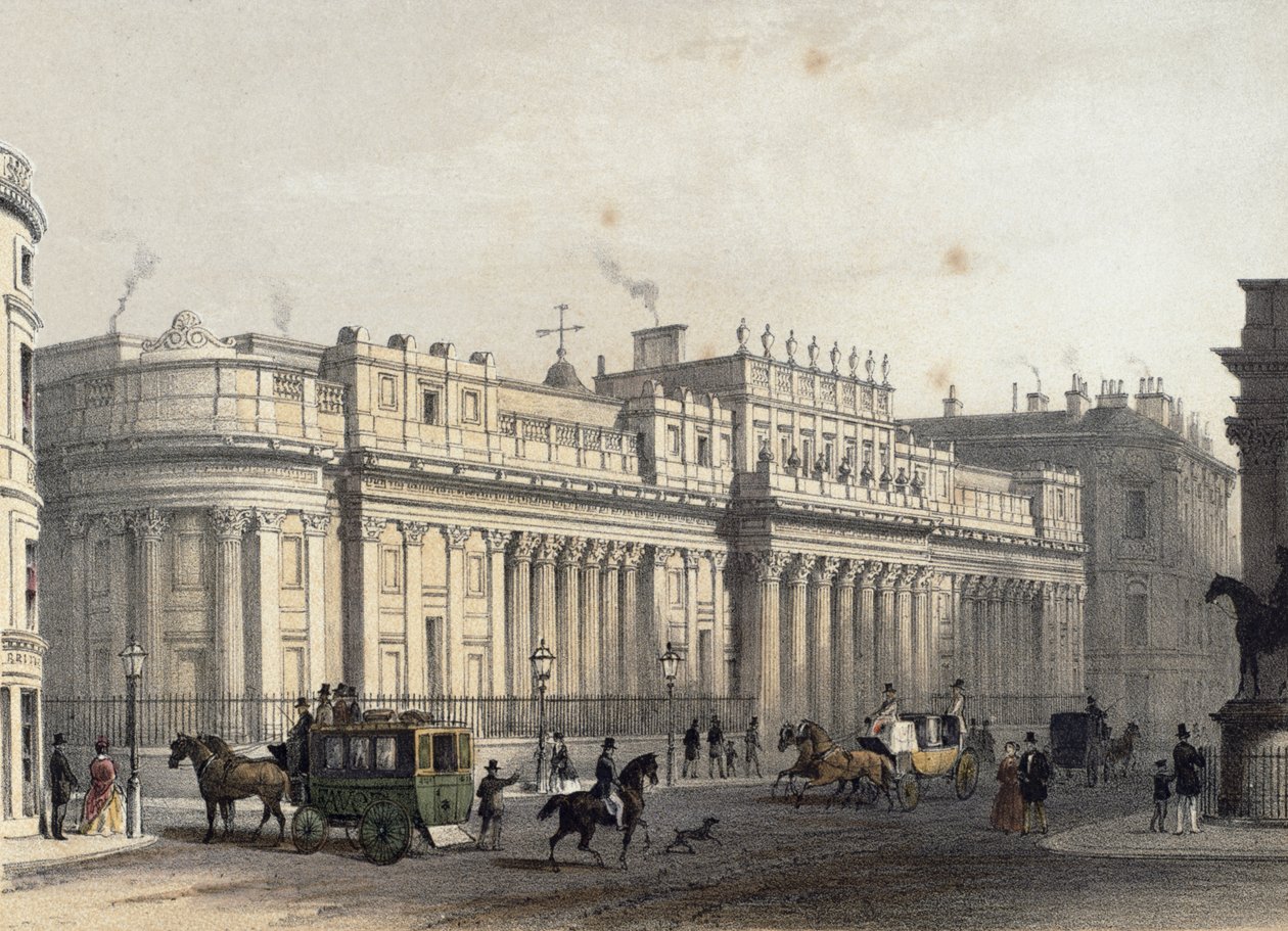 The Bank of England, indgraveret af Louis-Jules Arnout (1814-68), pub. 1854 af E. Gambart und Co. (litografi) af Thomas Hosmer Shepherd