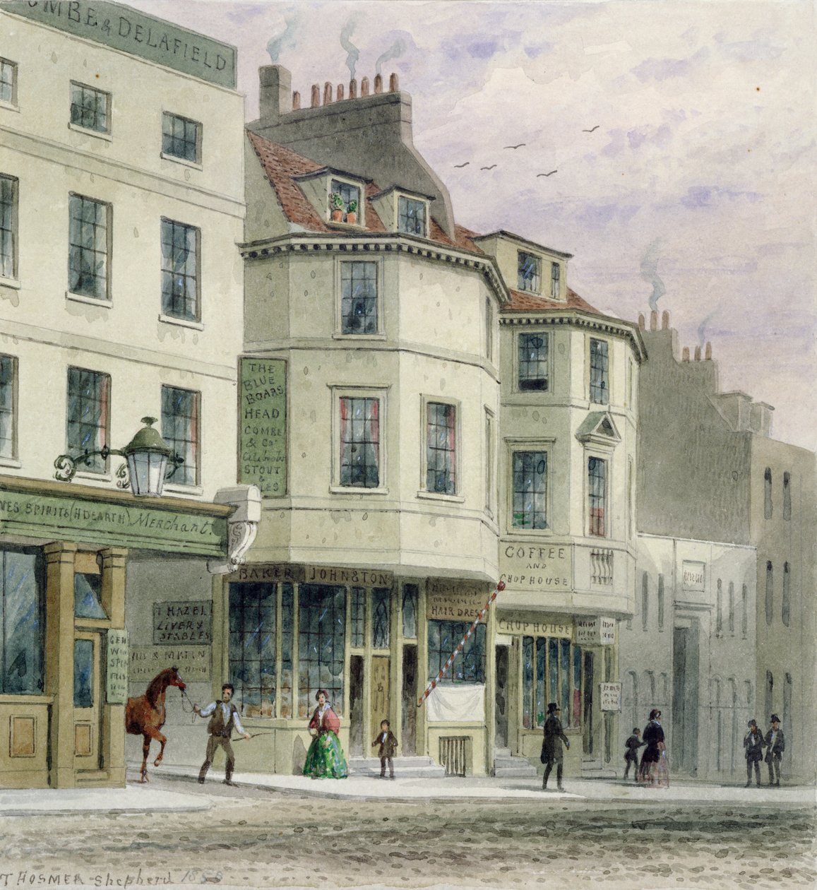 The Boars Head Inn, King Street, Westminster, 1858 af Thomas Hosmer Shepherd