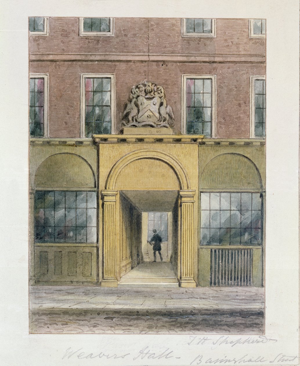 Indgangen til Weavers Hall, 1854 af Thomas Hosmer Shepherd