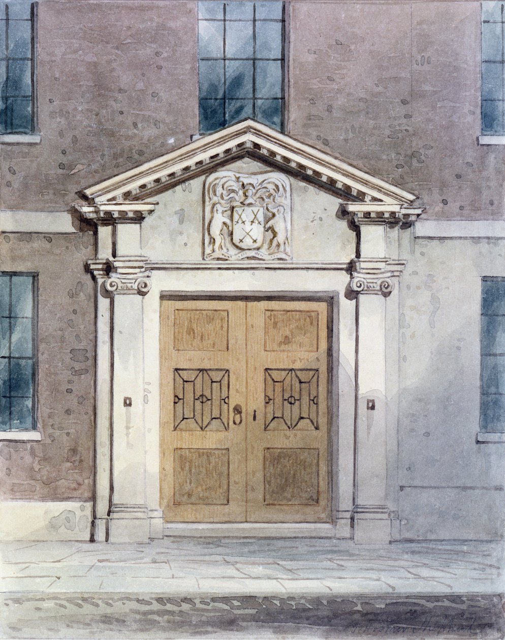 Indgangen til Cutlers Old Hall, 1850 af Thomas Hosmer Shepherd