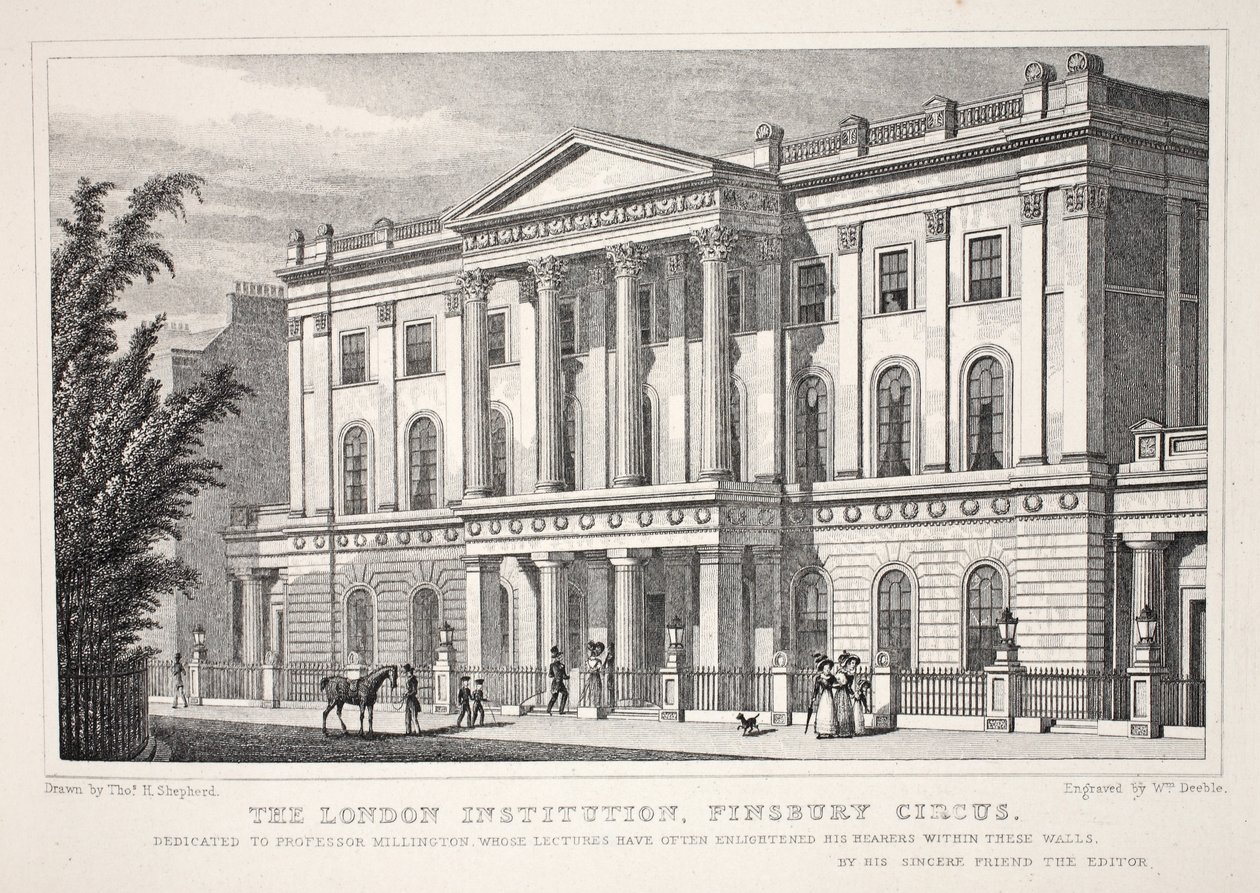 London Institution, Finsbury Circus, fra pubben 