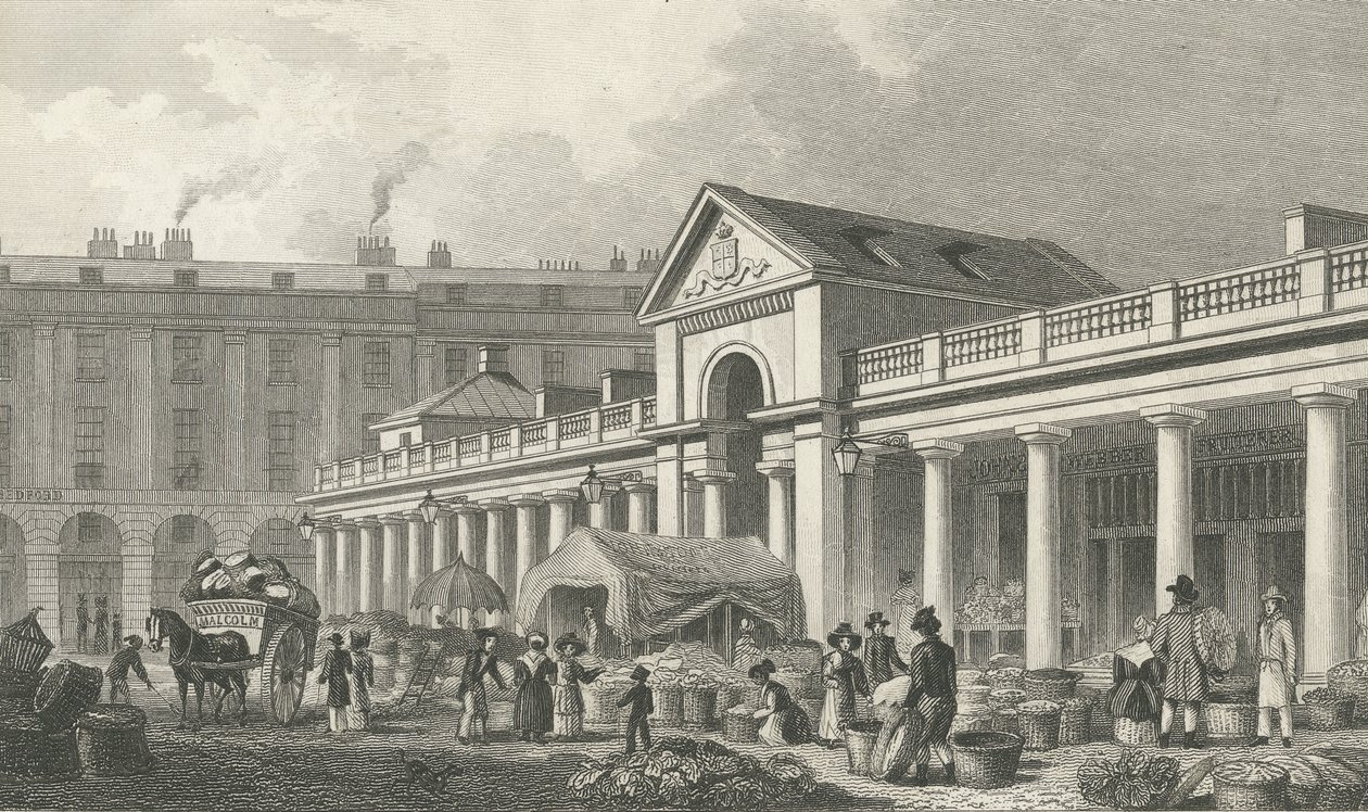 N.W. facaden af det nye Covent Garden-marked, 1827-30 af Thomas Hosmer Shepherd