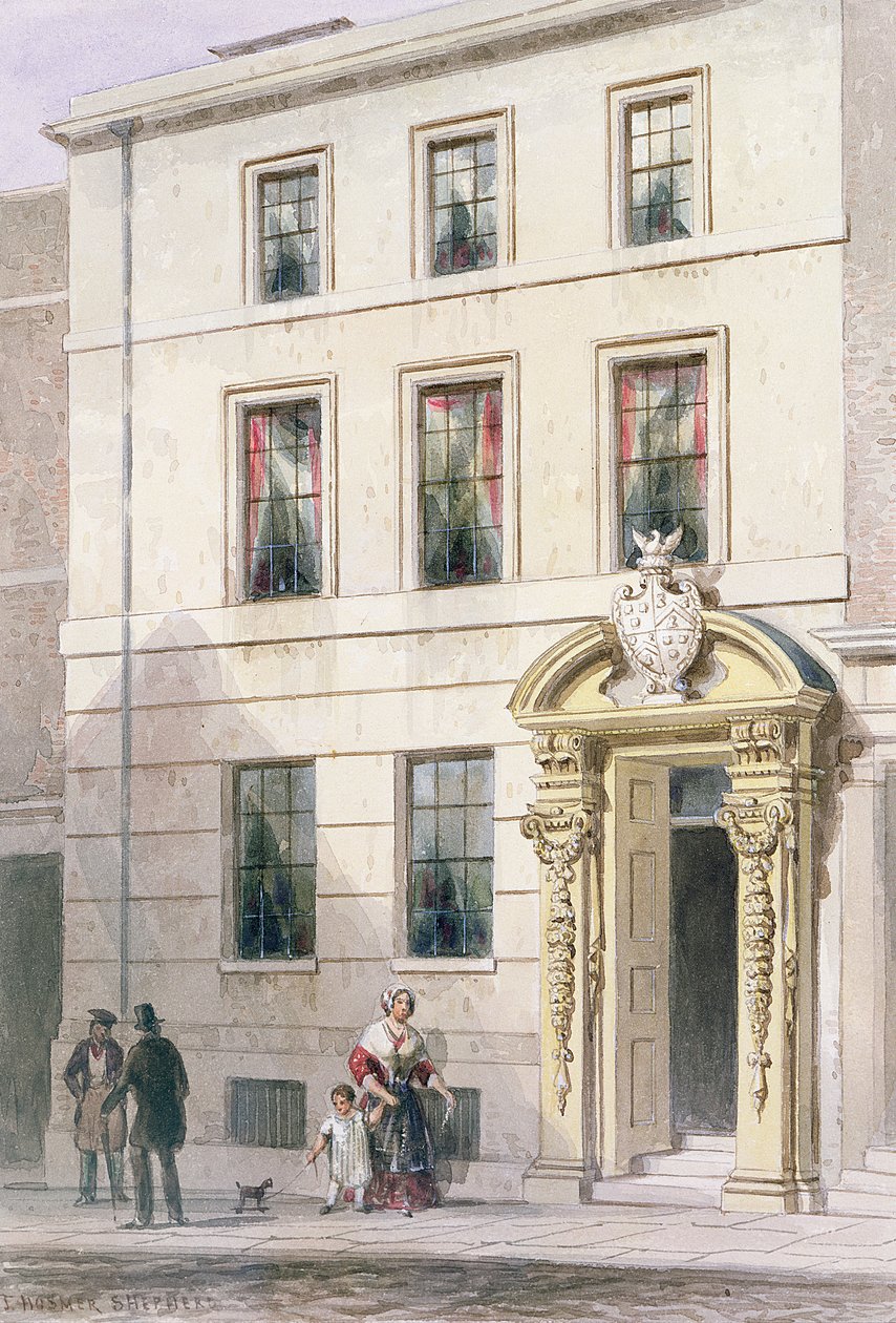 The New Front of Painter Stainers Hall, 1850 (wc på papir) af Thomas Hosmer Shepherd