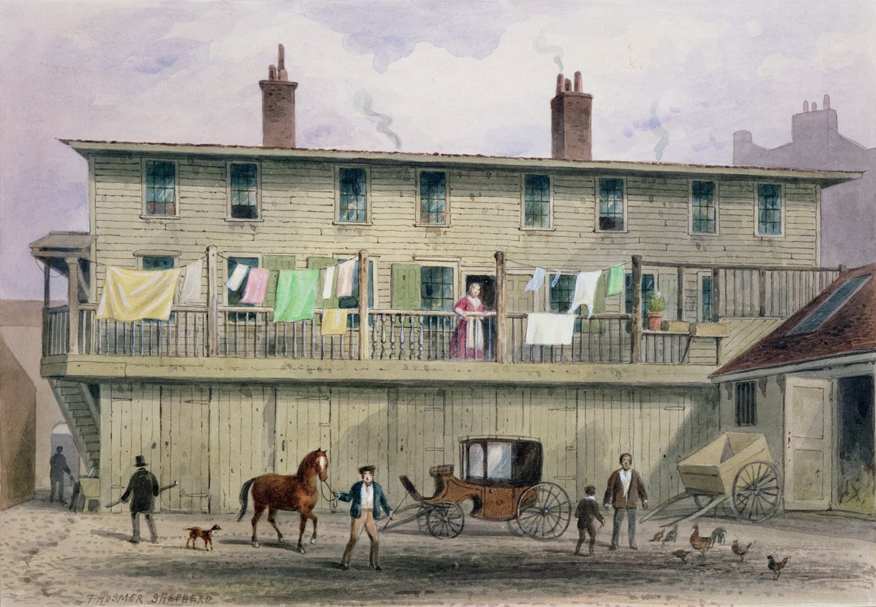 The Old Vine Inn, Aldersgate Street, 1855 af Thomas Hosmer Shepherd