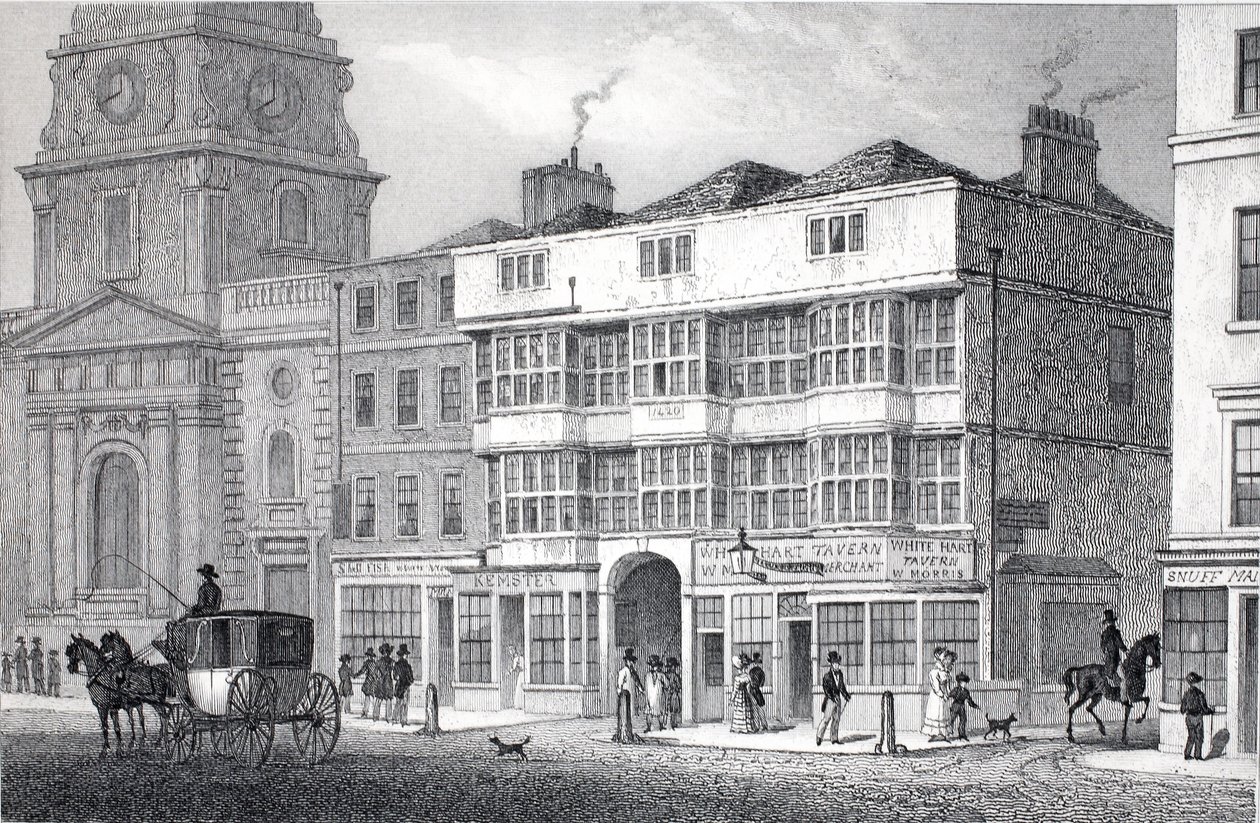 The Old White Hart Tavern, Bishopsgate Street, fra pubben 