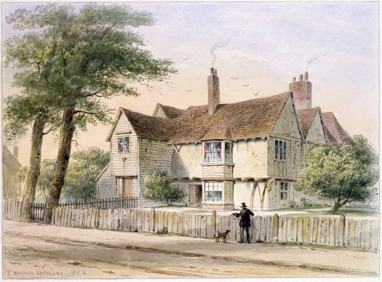 The Rectorial House, Newington Butts, 1852 af Thomas Hosmer Shepherd