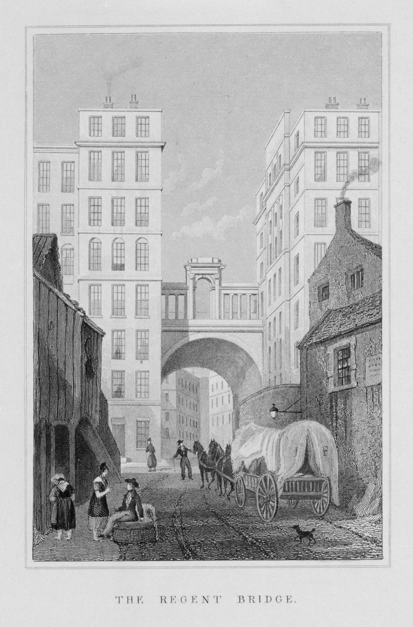 The Regent Bridge, Edinburgh, graveret af Thomas Barber, 1829 af Thomas Hosmer Shepherd