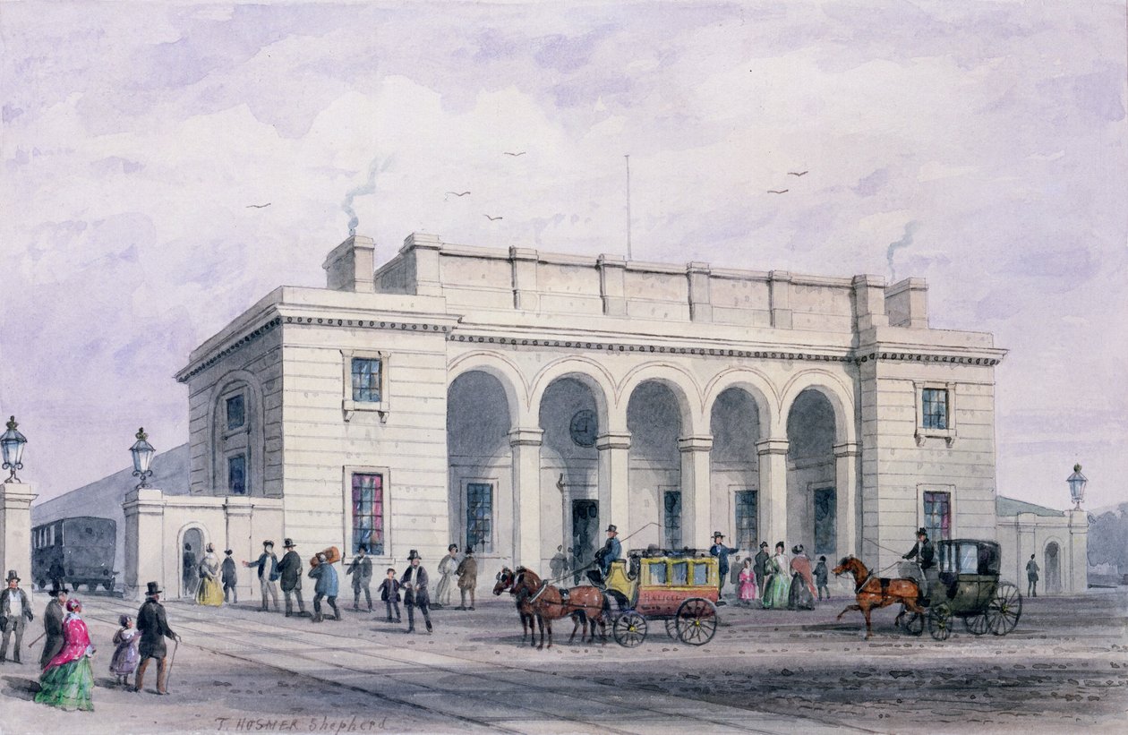 South-Western Railway Station ved Nine Elms Vauxhall, 1856 af Thomas Hosmer Shepherd
