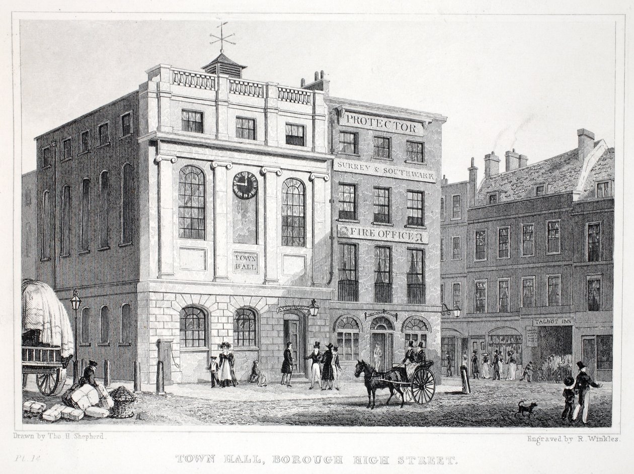 Rådhus, Borough High Street, fra pubben 