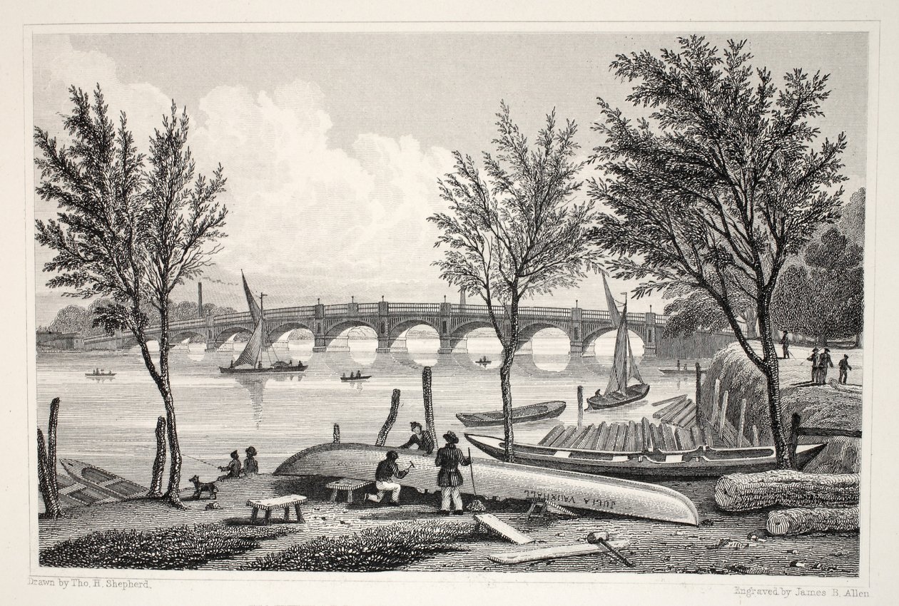 Vauxhall Bridge fra Millbank, fra 